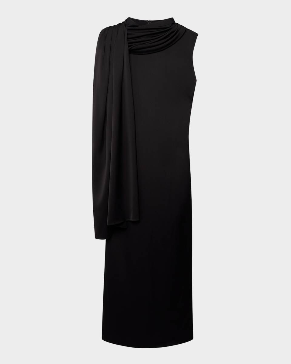 Scarf Satin Maxi Dress